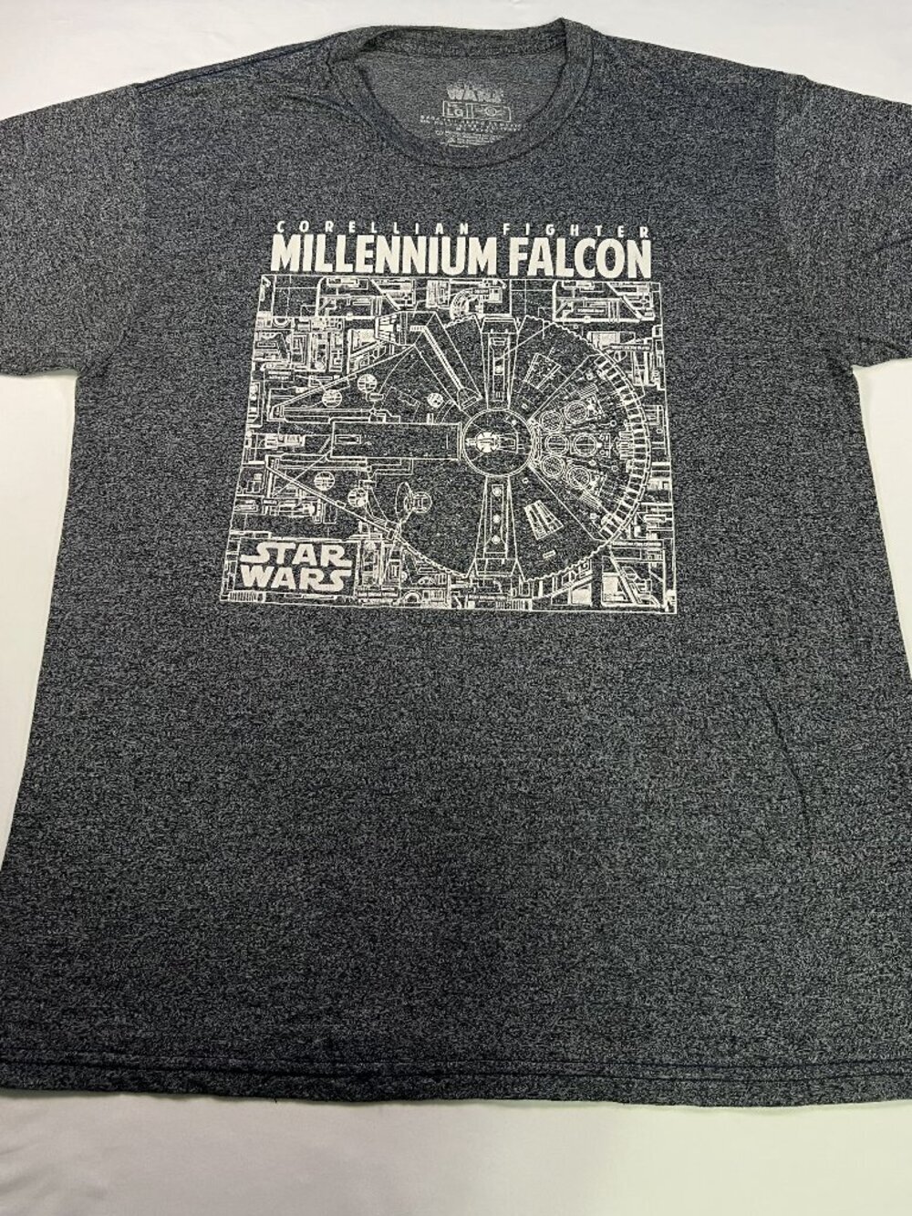 Star Wars Millennium Falcon Grey T-Shirt Size Large